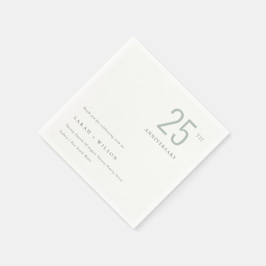 Minimaal gebundeld donkerblauw elk jaar Jubileum Servet (Hoek)