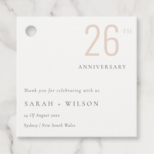 Minimaal gebundeld Jubileum per jaar Bedankjes Labels (Voorkant)