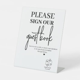 Minimaal Gelieve Ons Gastboek Trouw Reclamebord Met Voetstuk