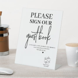 Minimaal Gelieve Ons Gastboek Trouw Reclamebord Met Voetstuk