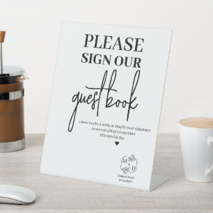 Minimaal Gelieve Ons Gastboek Trouw  Reclamebord Met Voetstuk