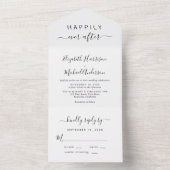 Minimaal gelukkig ooit na het huwelijk all in one uitnodiging (Binnen)