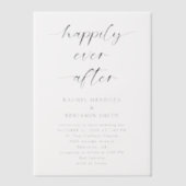 Minimaal gelukkig ooit na het huwelijk vellum uitnodigingen (Voorkant)