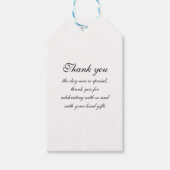 Minimaal geometrisch monogram met kalligrafie brui cadeaulabel (Voorkant)