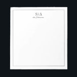 Minimaal gepersonaliseerd paar monogram Stationery Notitieblok<br><div class="desc">Verfijnd zwart-wit minimalistisch ontwerp met een paar monogram en dunne rand. Alle overeenkomende stukken in collectie bekijken</div>