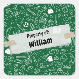 Minimaal gepersonaliseerd softwarepatroon voor gra vierkante sticker