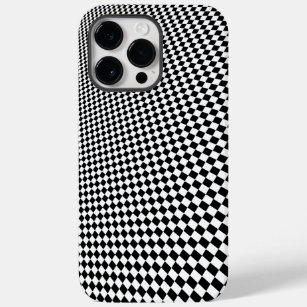 Minimaal geruite optische illusie in zwart-wit Case-Mate iPhone 14 pro max hoesje