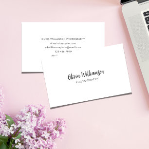 Minimaal Gesofisticeerd Zwart Wit Calligrafie Chic Visitekaartje