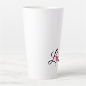 Minimaal gestippeld hartontwerp latte mok (Voorkant)