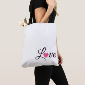 Minimaal gestippeld hartontwerp tote bag (Dichtbij)