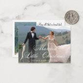 Minimaal Getrouwd Klein Kerstmis Bruiloft 2 foto's Notitiekaartje (Voorkant / Achterkant in situ)