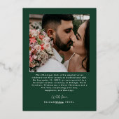 Minimaal getrouwde kerstfoto Passen getrouwd groen Folie Feestdagenkaart (Achterkant)