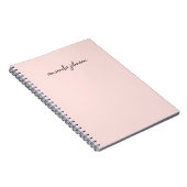 Minimaal Girly Simple Light Pink Monogram met voll Notitieboek (Rechterzijde)