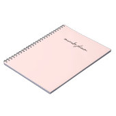 Minimaal Girly Simple Light Pink Monogram met voll Notitieboek (Linkerzijde)