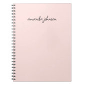 Minimaal Girly Simple Light Pink Monogram met voll Notitieboek (Voorkant)