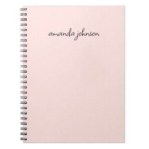 Minimaal Girly Simple Light Pink Monogram met voll Notitieboek