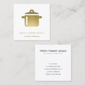 MINIMAAL GLAM GOLD FAUX POT MEAL CHEF CATERING VIERKANTE VISITEKAARTJE (Voorkant / Achterkant)