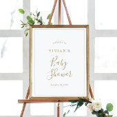 Minimaal Gold Baby shower Welkom Poster
