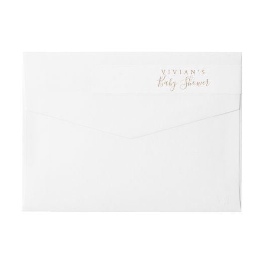 Minimaal Gold Baby shower Wrap rond label (Achterkant)