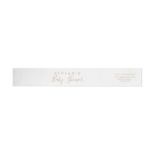 Minimaal Gold Baby shower Wrap rond label (Individueel)