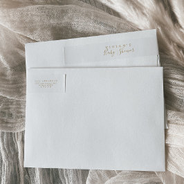 Minimaal Gold Baby shower Wrap rond label