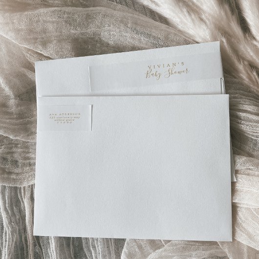 Minimaal Gold Baby shower Wrap rond label