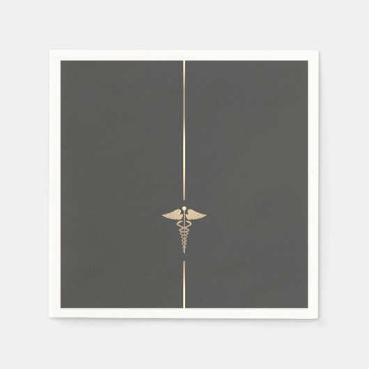 Minimaal Gold Caduceus-symbool Servet (Voorkant)