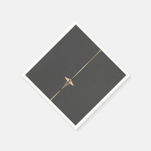 Minimaal Gold Caduceus-symbool Servet (Hoek)