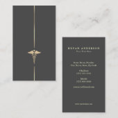 Minimaal Gold Caduceus-symbool Visitekaartje (Voorkant / Achterkant)