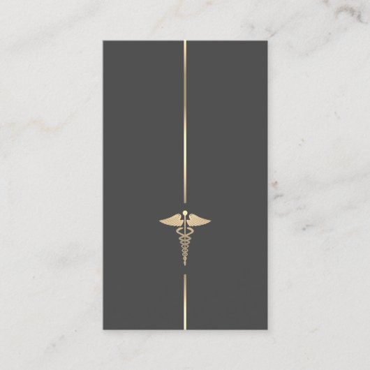 Minimaal Gold Caduceus-symbool Visitekaartje (Voorkant)