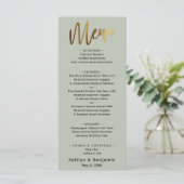 Minimaal Gold Handwriting Simple Type Cream-menu Menu (Staand voorkant)