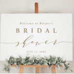Minimaal Gold Script Vrijgezellenfeest Welkomsttek Poster<br><div class="desc">Eenvoudig gouden script vrijgezellenfeest welkomstteken.</div>