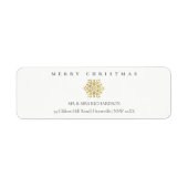 Minimaal Gold Snowflake Merry-kerstadres Etiket (Voorkant)