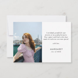 Minimaal Goud Afstudeerder Pet Modern Foto Afstude Bedankkaart