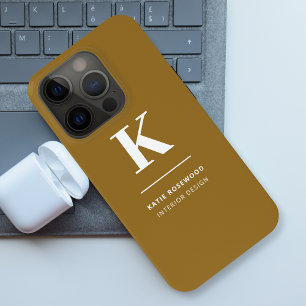 Minimaal Goud Elegant Verfijnd Luxe Monogram iPhone 15 Pro Case