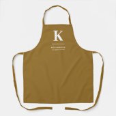 Minimaal Goud Elegant Verfijnd Luxe Monogram Schort (Voorkant)