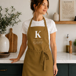 Minimaal Goud Elegant Verfijnd Luxe Monogram Schort