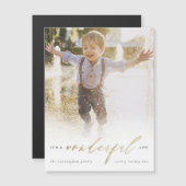 Minimaal goud Het is een geweldige levensfoto met  Magnetische Uitnodiging (Voorkant / Achterkant)