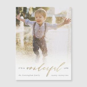 Minimaal goud Het is een geweldige levensfoto met  Magnetische Uitnodiging