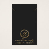 Minimaal Goud Monogram Sieraden Designer Ketting Visitekaartje (Voorkant)