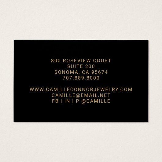 Minimaal Goud Monogram Sieraden Designer Ketting Visitekaartje (Achterkant)