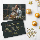 Minimaal goud Vrolijk Kerstfeest Mr&Mrs Foto Bruil Notitiekaartje<br><div class="desc">luxe goudfeest de heer&mrs foto's bruiloft Nota Kaart twee zijkanten ,  op de achterkant van de feestdag</div>