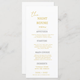 Minimaal goud & wit de nacht voor bruiloft menu