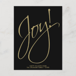 Minimaal Goud & Zwart Eenvoudig Vreugde Uniek Eleg Feestdagenkaart