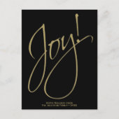 Minimaal Goud & Zwart Eenvoudig Vreugde Uniek Eleg Feestdagenkaart (Voorkant)