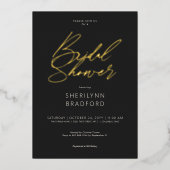 Minimaal Goud Zwart & Wit Vrijgezellenfeest Folie Uitnodiging (Voorkant)