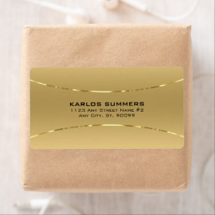 Minimaal gouden achtergrond metalen look acryl etiket