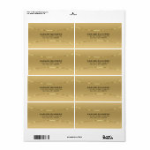 Minimaal gouden achtergrond metalen look acryl etiket (Full Sheet)