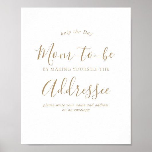 Minimaal Gouden Babyshower Envelop Bordje Poster (Voorkant)