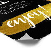 Minimaal gouden elegante bruidsbrunch Mimosa Bar b Poster (Hoek)